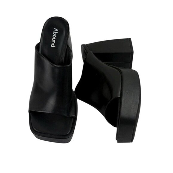 *Vtg 90s Y2K Abound Nevada Chunky Platform Heels Womens 7.5 Black Friends Phoebe - Picture 3 of 14
